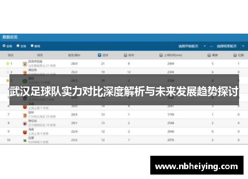 武汉足球队实力对比深度解析与未来发展趋势探讨